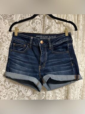 American Eagle Hi-Rise Shortie Denim Shorts